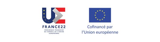 Logo of the French Presidency of the European Council and logo of the European Union