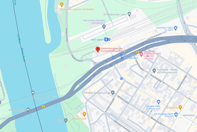 Find us directly on Google Maps Map to the European Consumer Centre France